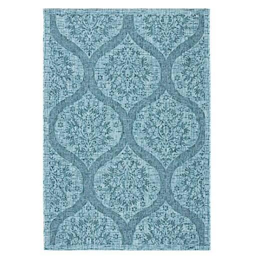 Safavieh Courtyard Collection Outdoor 5'3"X7'7" Medium Rectangle Rug - Blue/Grey • CY8511-38221-5