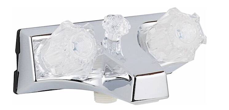 Lasalle Bristol Utopia 4" RV Tub Shower Wall Faucet with Hose Connection - Chrome/Clear • 20351207