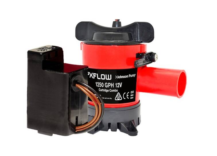 Johnson Pump Cartridge Combo 12V 1250 GPH Electric Automatic Impeller Submersible Bilge Pump • 06203-00