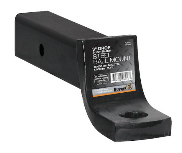 Buyers 2-1/2" Ball Mount, 3" Drop Black • 1803405