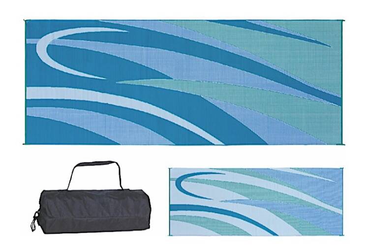 Ming's Mark Stylish Camping 8 ft. x 20 ft. Graphic Mat - Blue/Green • GC3
