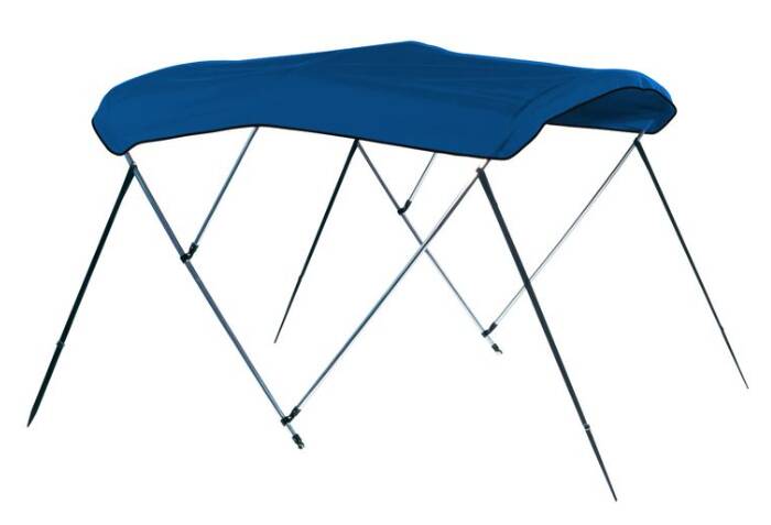 Carver Pacific Blue Sunbrella Acrylic 3-Bow Ready to Assemble Bimini Canvas with Storage Boot, 6' L x 67"-72" W x H • 602A-04