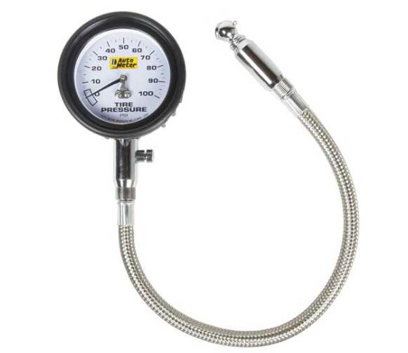 Auto Meter Analog Tire Press Gauge, 100 PSI • 2164