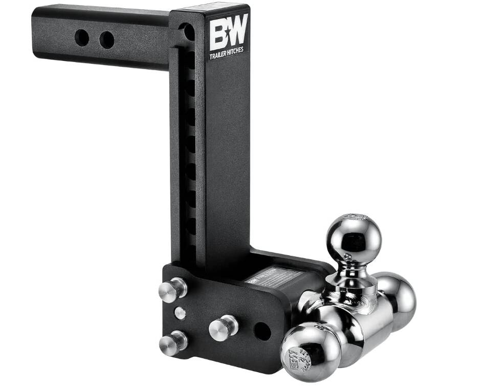 B&W Tow & Stow Adjustable Tri-Ball Mount - 2" Receiver - 1 7/8", 2", 2 5/16" Ball - 9" Drop • TS10050B