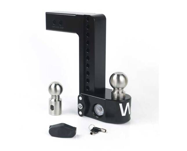Weigh Safe Cerakote 10" Drop 2.5" Shank, Stainless Steel 2" & 2-5/16" Balls, 18.5K GTW, Built-In Scale • WS10-2.5-CER-BLA