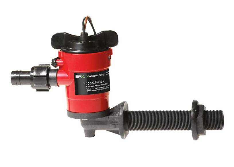 Johnson Pump Cartridge Aerator 1000 GPH 90° Intake - 12V • 38103
