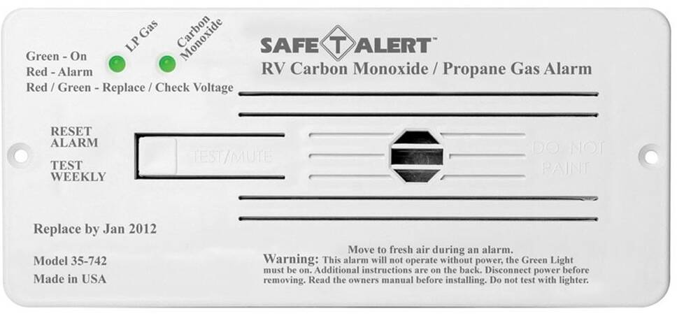 Safe-T-Alert 35 Series Dual CO/LP Gas Detector - Flush Mount - White • 35-742-WT