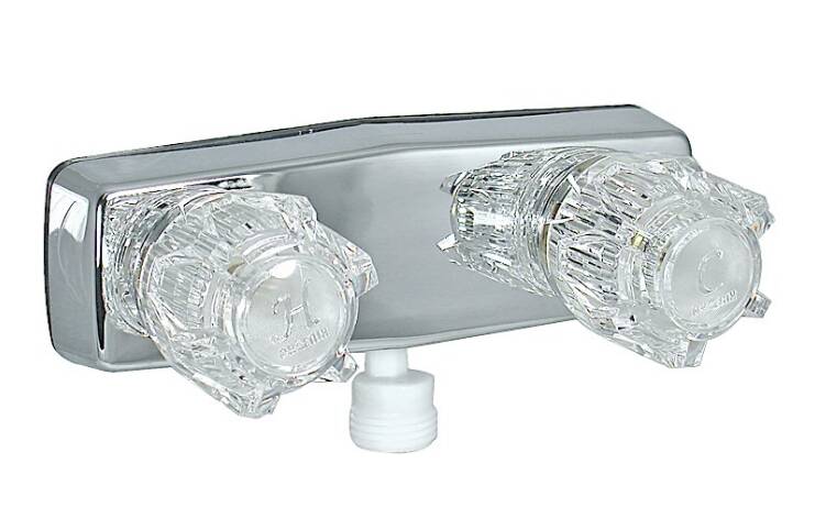 Valterra Shower Valve W/ Vac Brkr, 4in, 2 Knob, Brass, Chrome • PF213324