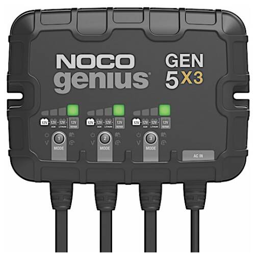 Noco 3-Bank, 15-Amp On-Board Battery Charger, Battery Maintainer, and Battery Desulfator • GEN5X3