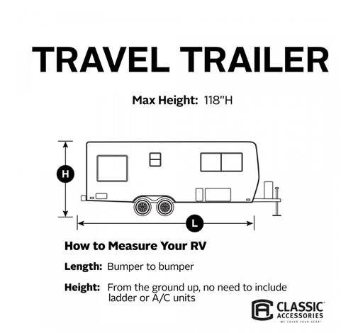 Classic Accessories PolyPRO 3 Travel Trailer Cover-Model 1 - Up To 20' • 73163
