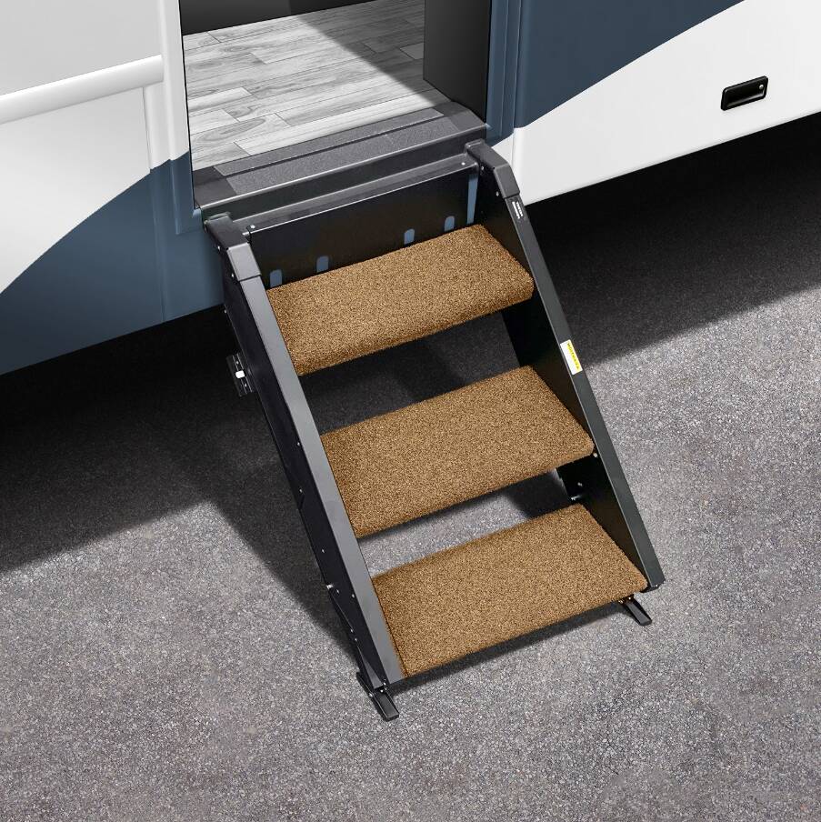 Prest-O-Fit Trailhead Step Rug 23.5" Wide 3 Pack for MORryde StepAbove 3 Step, Buckskin Brown • 2-0525