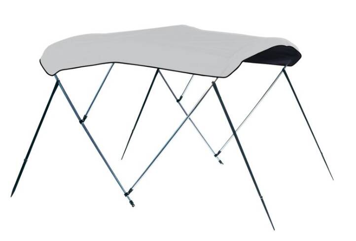 Carver White Vinyl 3-Bow Ready to Assemble Bimini Canvas with Storage Boot, 6' L x 91"-96" W • 406WV