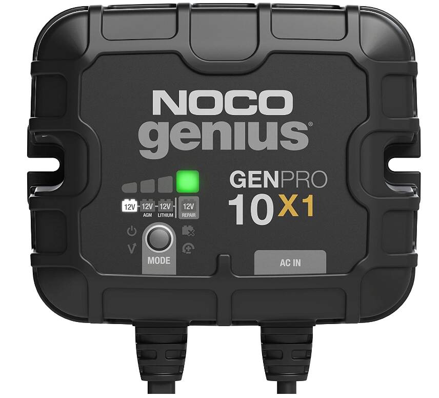 Noco 1-Bank, 10-Amp On-Board Battery Charger, Battery Maintainer, and Battery Desulfator • GENPRO10X1