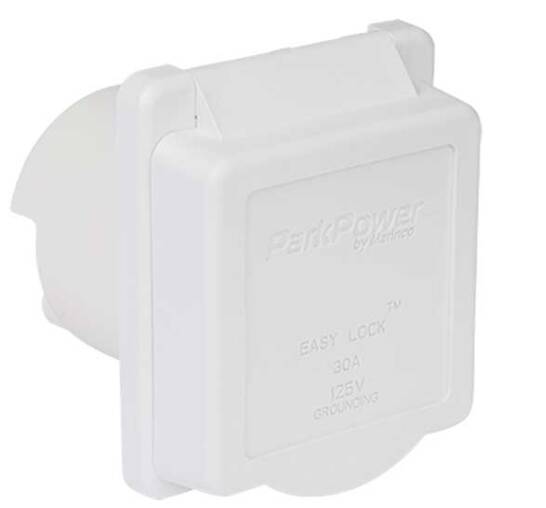 ParkPower Weekender 30 Amp 125V Power Inlet - White • 30ARVIW