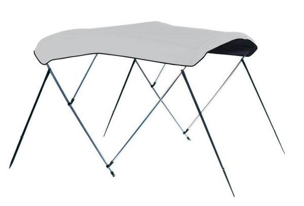 Carver White Vinyl 3-Bow Ready to Assemble Bimini Canvas with Storage Boot, 6' L x 67"-72" W x H • 602WV