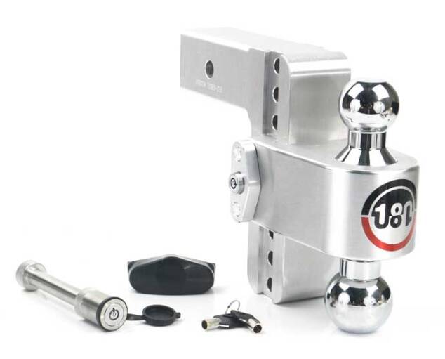 Weigh Safe 180 Turnover Ball 6" Drop Hitch with 2.5" Shank & Chrome Plated 2 & 2-5/16" Ball Keyed Alike • CTB6-2.5-KA