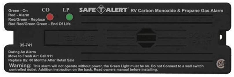 Safe-T-Alert 35 Series Dual CO/LP Gas Detector - Surface Mount - Black • 35-741-BL