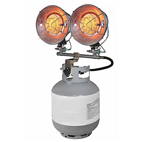 Dyna-Glo Dual Burner Portable Radiant Propane Tank Top Heater – 9,000-30,000 BTU • TT30000M