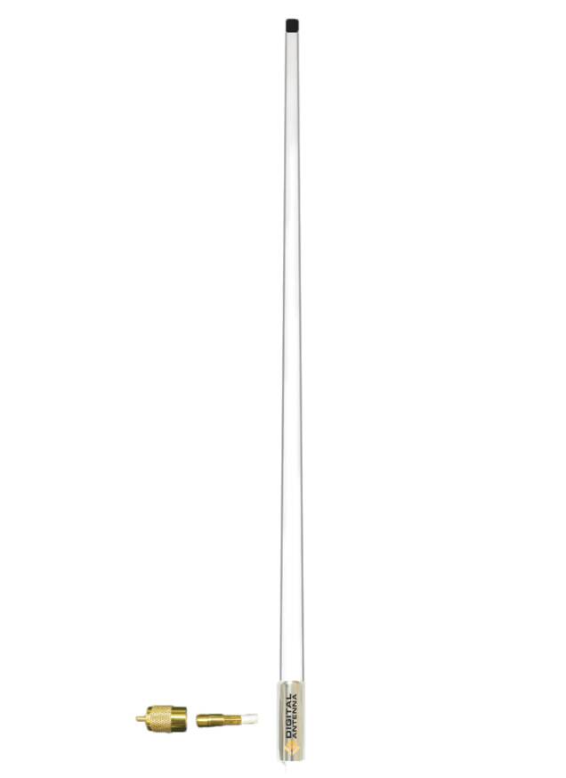 Digital Antenna 900 Series 8' 6 dB White AIS/VHF Antenna with 20' RG58 Cable • 992-MW-S