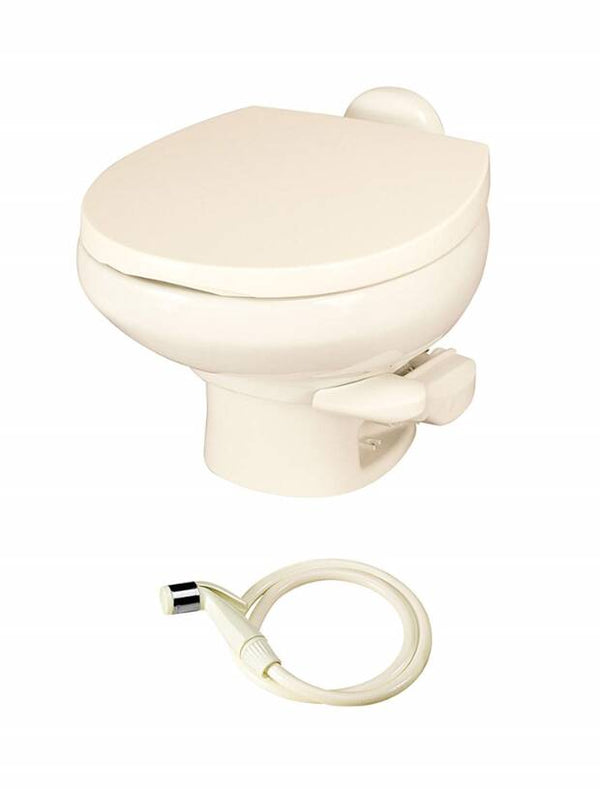 Thetford Aqua-Magic Style II China RV Toilet - Low Profile Bone - With Sprayer • 42065