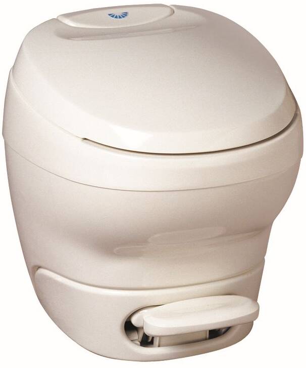 Thetford Aqua Magic Bravura Parchment Plastic High Profile Built-In Toilet with Hand Spray • 31101
