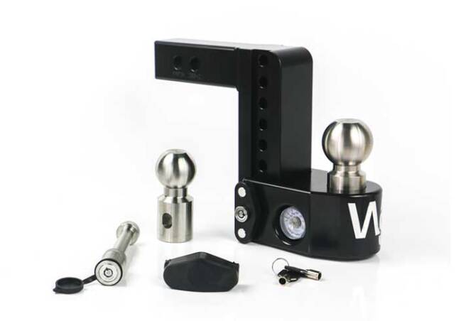 Weigh Safe Cerakote Black 6" Drop with 2" Shank, 2" Ball & 2-5/16" Balls, 12.5K GTW with Keyed Alike Locking Hitch Pin • WS6-2-KA-CER-BLA