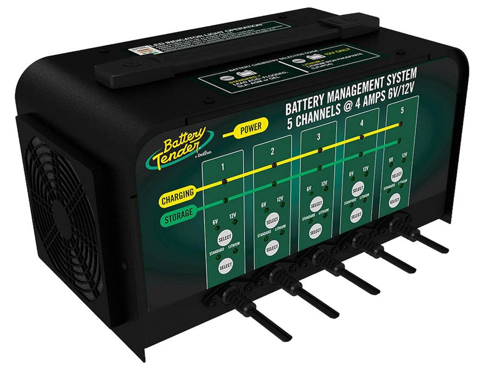 Battery Tender 5-Bank 6V/12V, 4 AMP Selectable Battery Charger • 021-0133-DL-WH