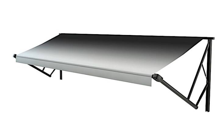 Lippert Solera Power & Hybrid 15'W x 8'Ext. Vinyl Fade Black Power/Manual RV Patio Awning Roller Assembly • V000211480
