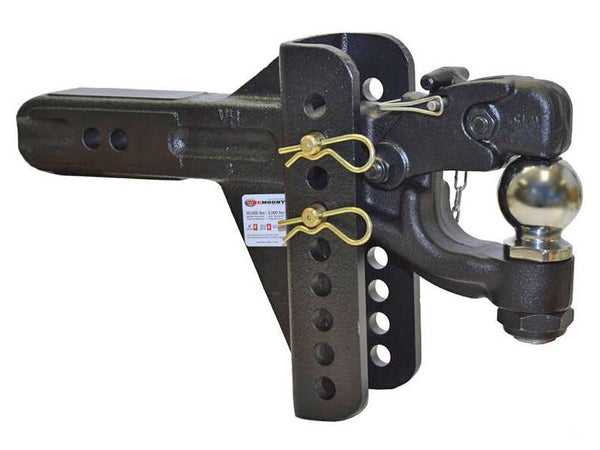 OneMount Pintle Hook and 2-5/16 Inch Ball Combo With Adjustable Shank For 2-1/2 Inch Receivers • 10215