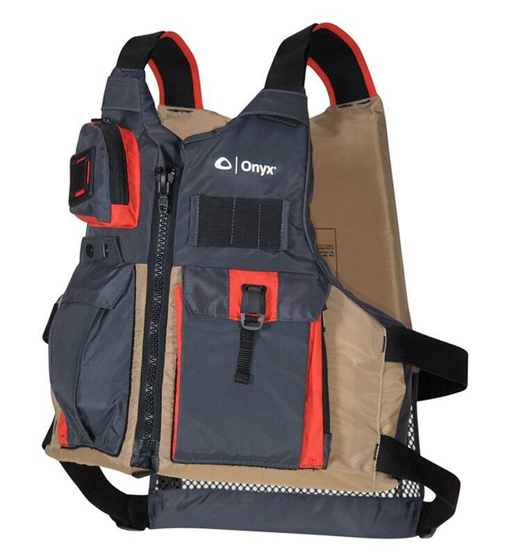 Onyx Outdoor Kayak Fishing Universal Tan/Grey Paddle Life Vest • 121700-706-004-17