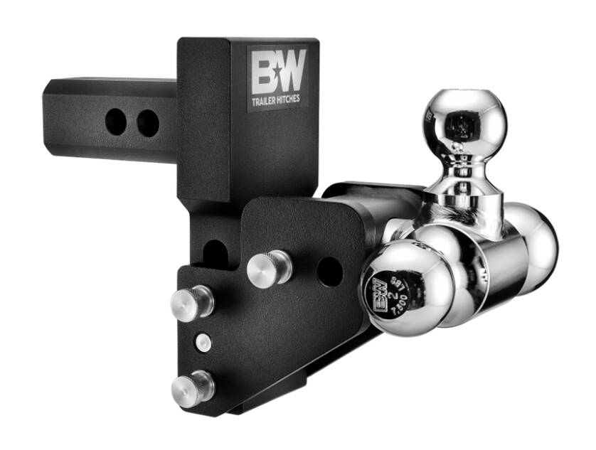 B&W MultiPro Tow & Stow Adjustable Tri-Ball Mount - 2" Receiver - 1 7/8", 2", 2 5/16" Ball - 2.5" Drop • TS10064BMP