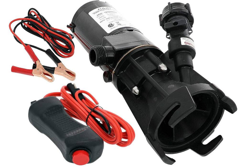 Flojet Portable RV Waste Pump with Garden Hose Discharge Port - 12 VDC Motor • 18555000A