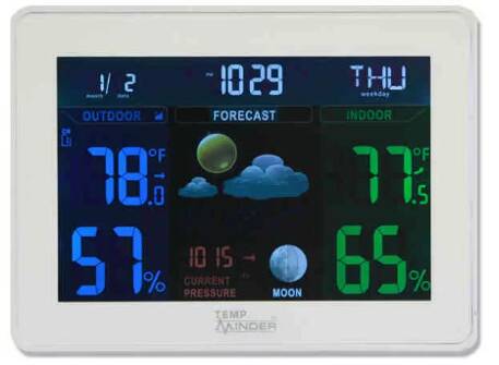 TempMinder Color LCD Electronic Weather Station • TM22253VP