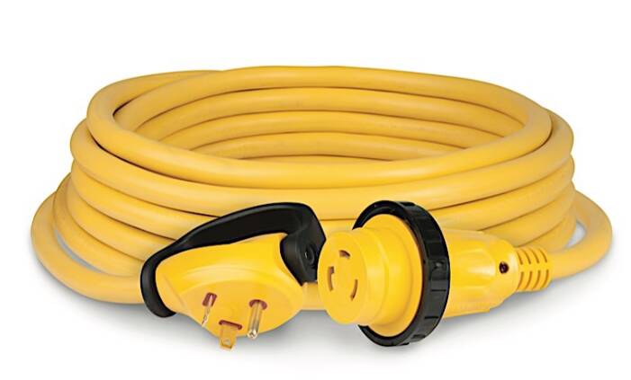 ParkPower 30' Extension Power Cord with Handle Grip (30A Straight Male x 30A Locking Female) • 30SPP.RV
