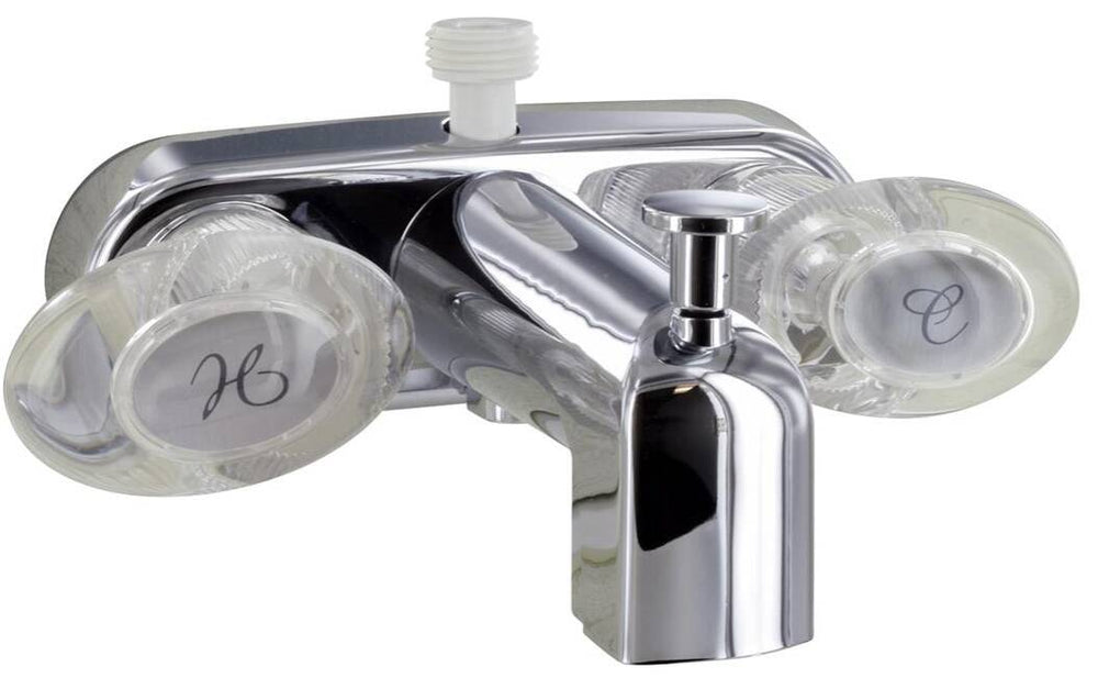 Valterra Catalina RV Tub and Shower Diverter Faucet w/ D-Spud - Dual Lever Handle - Chrome • PF223361