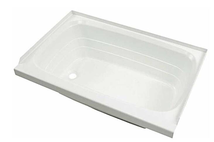 Lippert White Plastic Rectangular Bath Tub with Left Hand Drain (36"L x 24"W) • 209653