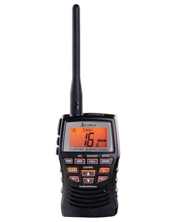 Cobra 3 Watt Handheld Floating VHF Marine Radio with NOAA Weather • MRHH150FLT