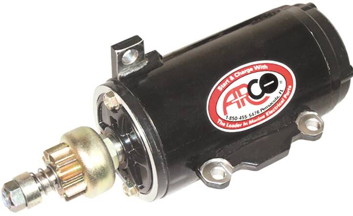 Arco Marine Outboard Starter - BRP-OMC, 85-140 HP V4, Small 10-Tooth Drive Gear • 5372