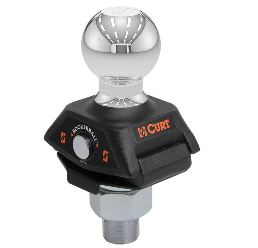 Curt RockerBall 2" Cushion Hitch Trailer Ball, 1" Shank, 7,500 LBS • 40247