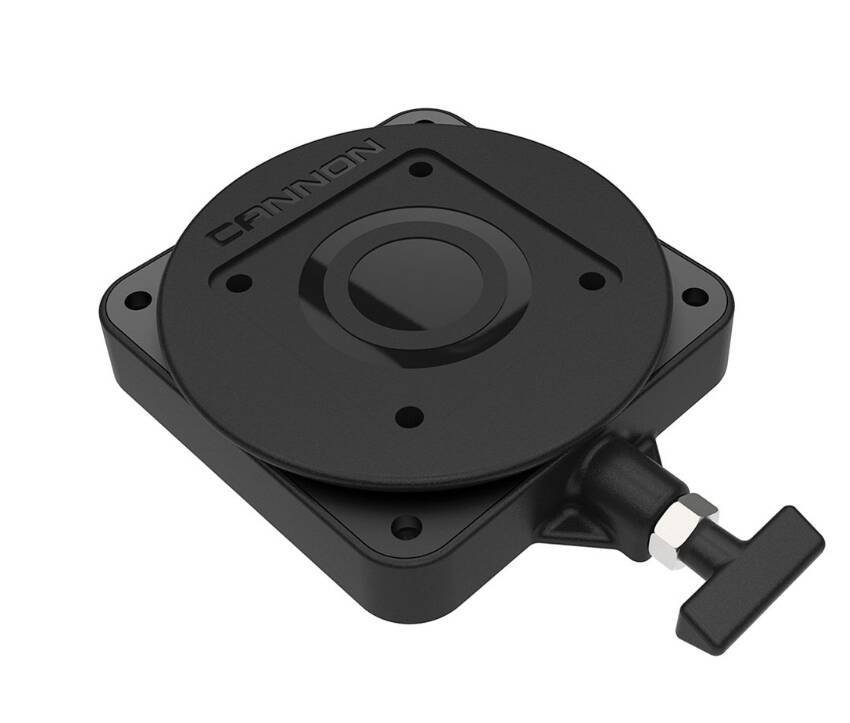 Cannon Stainless Steel Black Low-Profile Swivel Downrigger Base • 2207003