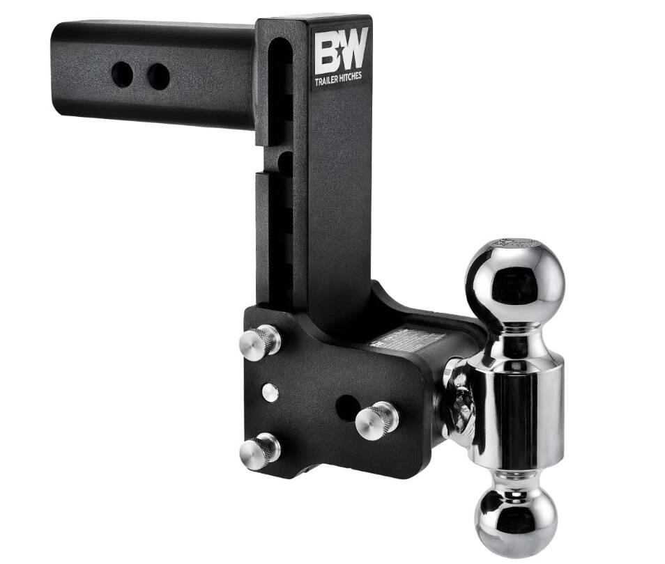 B&W Tow & Stow Adjustable Dual-Ball Mount - 2.5" Receiver - 2", 2 5/16" Ball - 7" Drop • TS20040B