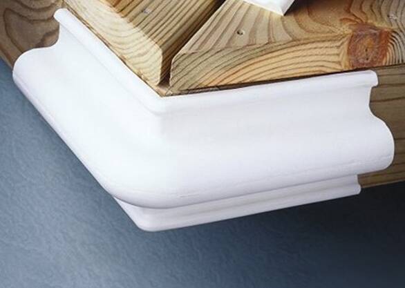 Taylor Made White Rubber Corner Mount D-Profile Dock Edging, 6" L x 3-1/2" H • 96009