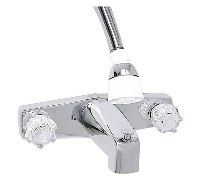 Valterra Chrome Tub & Shower Faucet with Shower Head Kit & Diverter • PF214348