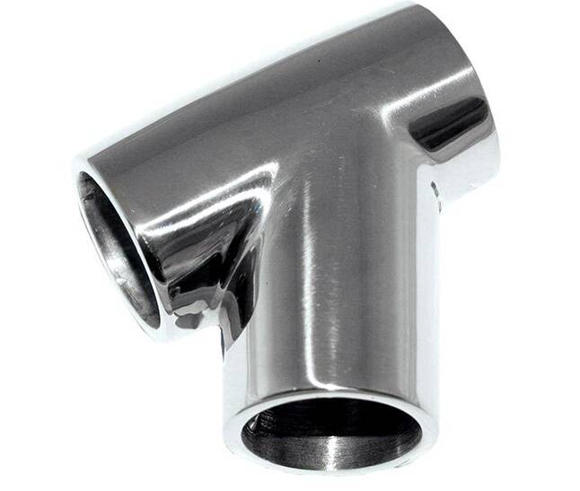 Whitecap 60° Stainless Steel Rail Tee Fitting for 1" O.D. Tube • 6193C