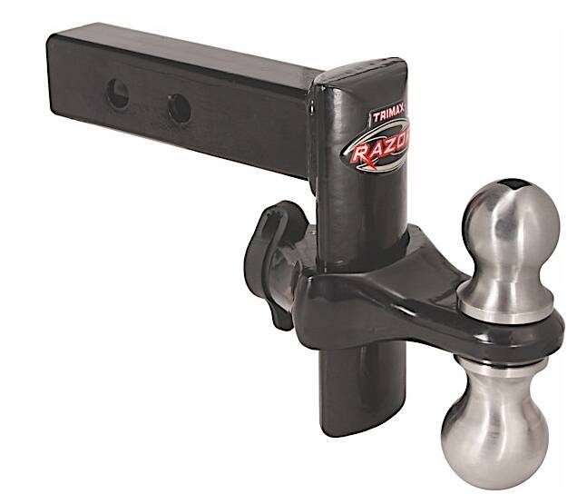 Trimax Razor 6in Drop/Rise Powder Coat Black Includes Dual 2in and 2-5/16in Tow-Balls • TRZ6PB