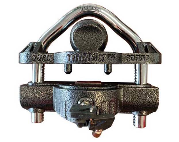 Trimax Universal Dual-Purpose Trailer Coupler Lock with an Integrated U-Lock Feature • UMAX50D