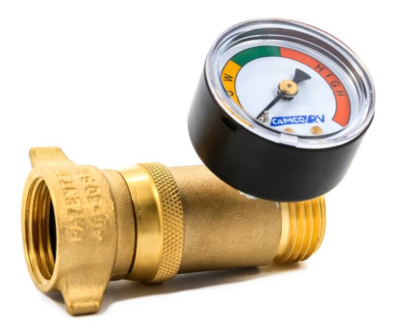 Camco Brass Water Pressure Regulator with Gauge • 40064