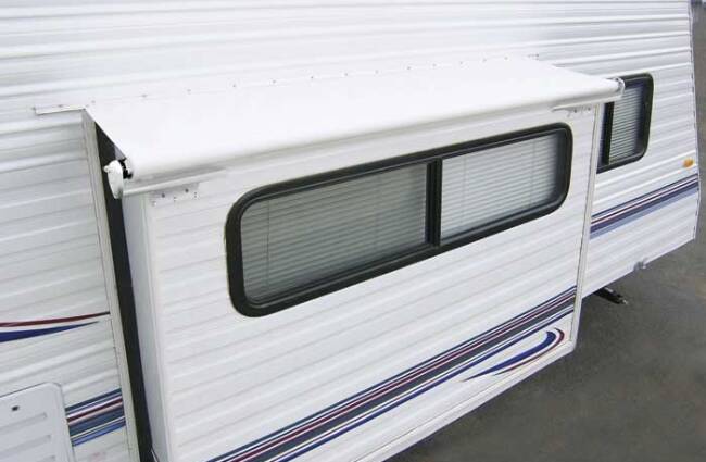 Carefree 74" - 81" RV Slide Out Awning Cover, White • LH0810042