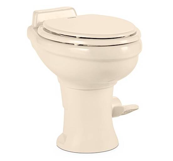 Dometic 320 Series Elongated Ceramic Standard Height RV Toilet - Bone • 302320083