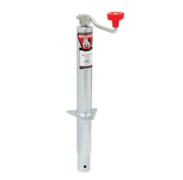 Bulldog Round Trailer Jack, A-Frame, 2,000 lbs. Lift Capacity, Top Wind, Bolt-On, 15 in. Travel • 155028